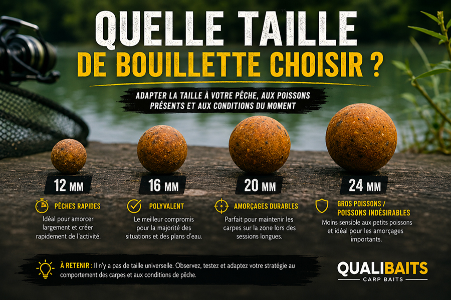 Quelle taille de bouillette choisir pour la pêche à la carpe ?